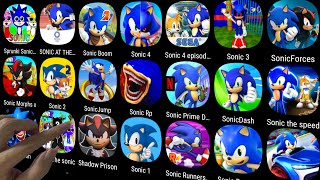 Sonic Dash,Sonic Boom,Sonic Foces,Sonic Racing,Sonic Speed Simulator,SONIC 3,Sonic At The Olympic...