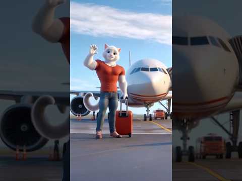 Cute kitten builds a mecha to save father cat in airplane #cat #cutecat #catlover