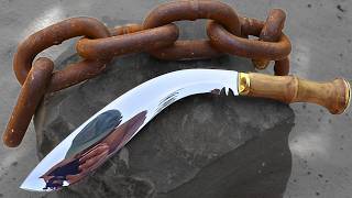Forging KUKRI out of Rusty Anchor CHAIN