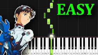 A Cruel Angel's Thesis (Neon Genesis Evangelion OP) - EASY Piano Tutorial