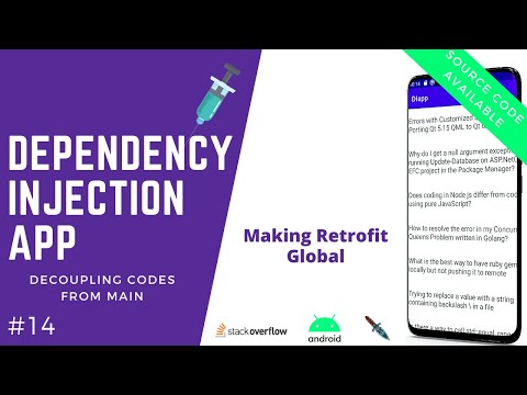 💉 Dependency Injection App - Making Retrofit Global [Android Tutorial #14]