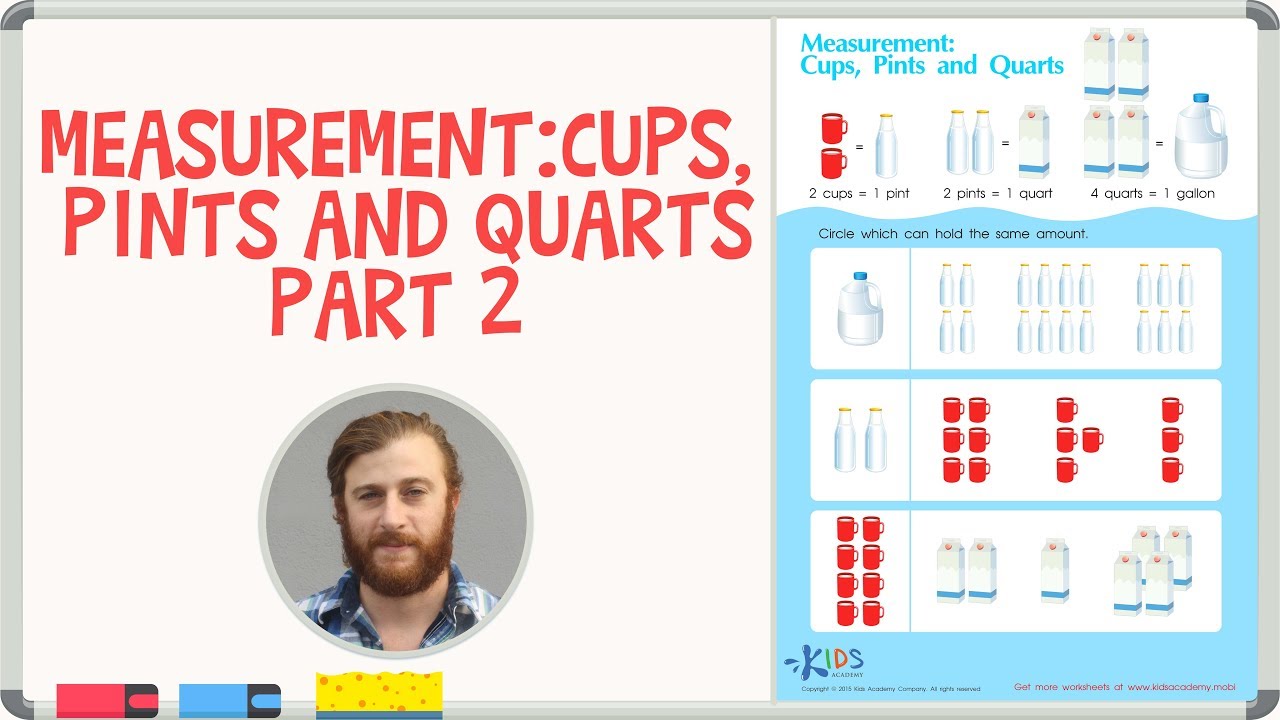 Measurement for Kids - Capacity: Cups, Pints and Quarts - part 2 | Kids