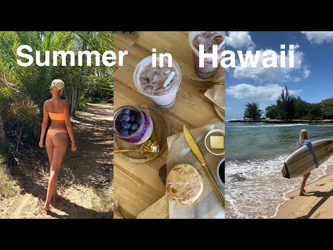 【Hawaii Vlog】local market, cafe, beach