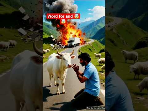 The cow saved the sheep and the driver 😭#ai #cow #rescue #truck