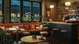 Jazz & Rain Sounds in a Cozy Café ☕ Calm Music for Work, Study & Relax