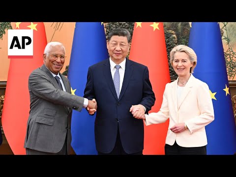YouTube video thumbnail: EU Leaders Meet China's President Xi to Discuss Trade, Climate and Conflicts