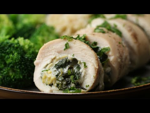 Keto Friendly Spinach & Artichoke Chicken Rolls