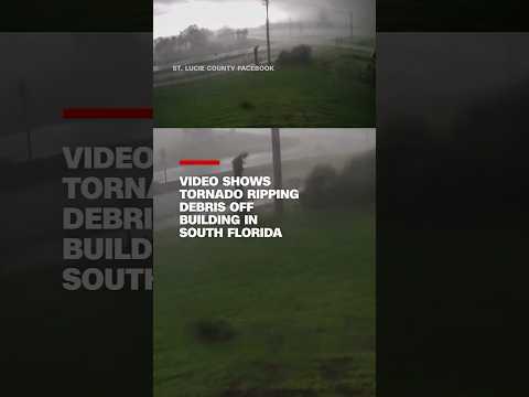 Video shows tornado ripping debris off building in South Florida