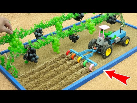 Diy mini tractor making modern agriculture plough machine for grape farming ‪@sanocreator‬