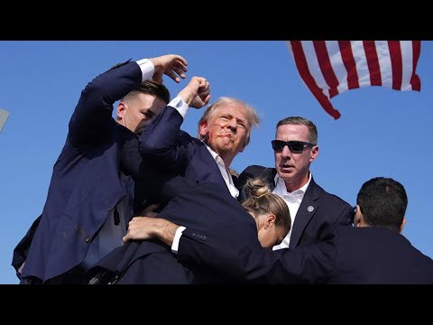 Покушение на Трампа во время предвыборной речи в Пенсильвании. Пуля пролетела сквозь ухо