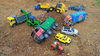 Jcb dumper tractor loading sand Scania MAN Tipper Accident 2 Sports Car tractor jcb 3dx kids ? CSToy
