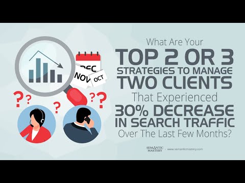 What Are Your Top 2 or 3 Strategies To Manage Two Clients That Experienced 30% Decrease In Search Tr