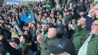 Rangers v Hibernian Full Time Whistle Hibs Celebrations April 2025.