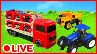 Kids Toys Collection 🚒🚧 Fire Truck, Police Car, Excavator & Construction Vehicles | Kidibli