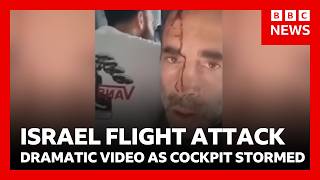 YouTube video thumbnail: Israel Flight Attack: Dramatic Video of Passengers Tackling Pilot “Trying to Crash Plane”