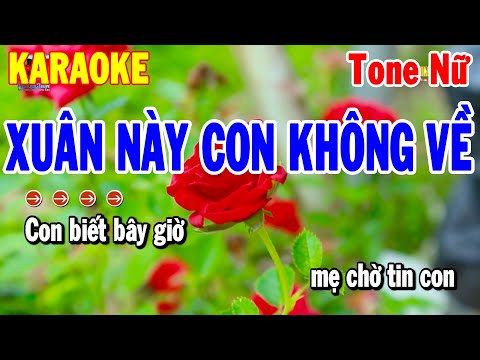 Karaoke Xuân Này Con Không Về Tone Nữ Nhạc Xuân 2025 Dễ Hát | Thanh Hải