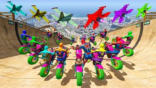 Rainbow Spiderman vs Longest Ramp in GTA 5 - Jumping from Highest in GTA 5 #1