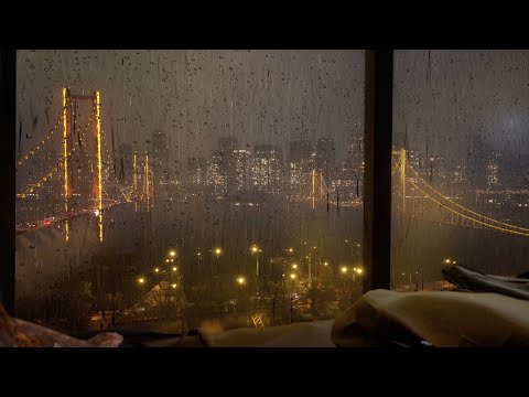 Soothing Rain & City Lights | Relaxing Rain on Window for Peaceful Sleep | 8 Hours