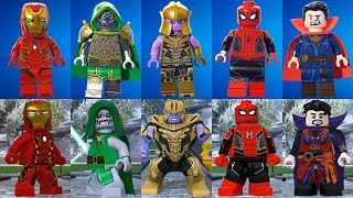 Evolution of Characters in LEGO Marvel Super Heroes 2 vs Fortnite (Side by Side Comparison)