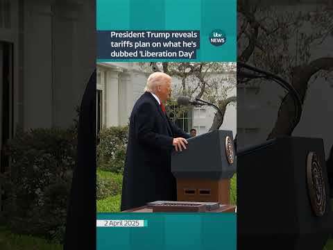 Trump finally announces so-called "liberation day" tariffs #itvnews#donaldtrump #usa