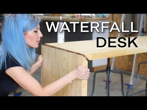 EASY Waterfall Wood Desk | DIY