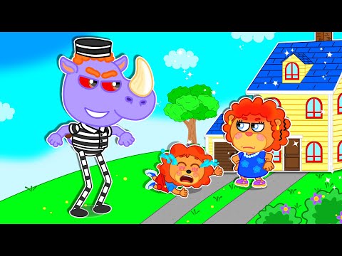 Lion Family | Bad Guy Broke into House - Safety Tips for Kids | Cartoon for Kids