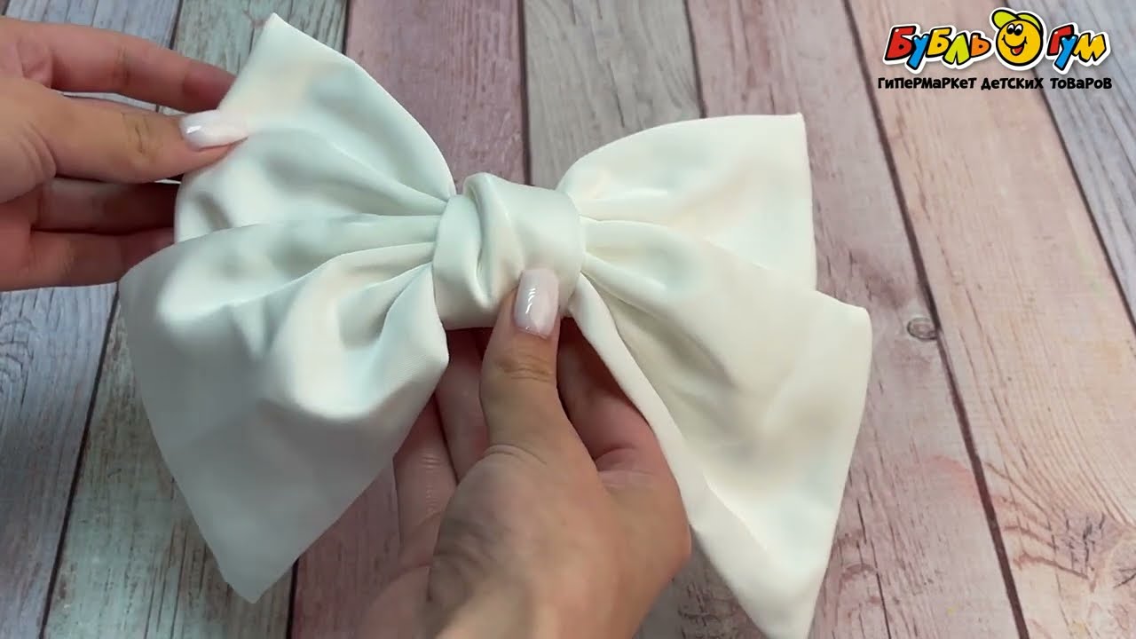 Заколка автоматическая бант белый классический - видео