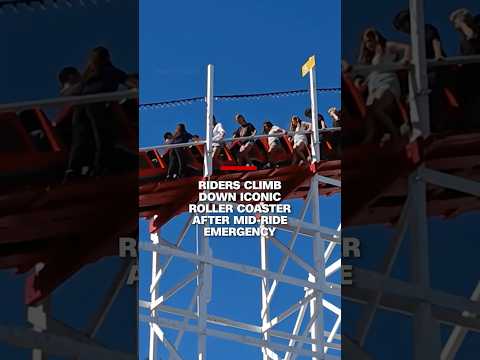 Riders climb down iconic roller coaster after mid-ride emergency