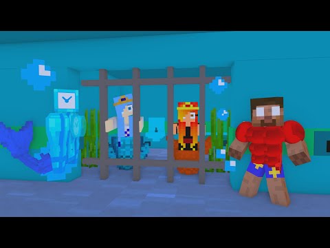 CUTE GIRL MERMAID PRISON BREAK + CLOCK GIRLFRIEND CHALLENGE - MINECRAFT MONSTER SCHOOL