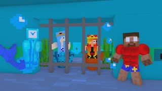 CUTE GIRL MERMAID PRISON BREAK + CLOCK GIRLFRIEND CHALLENGE - MINECRAFT MONSTER SCHOOL