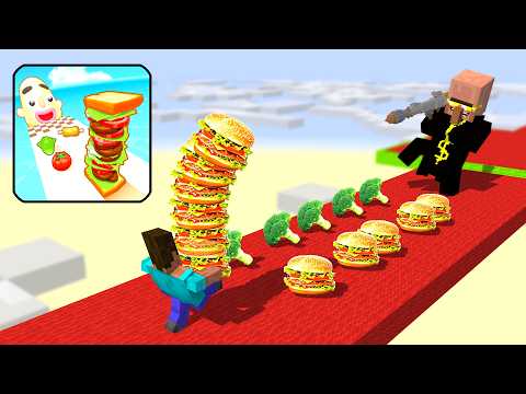 Minecraft Mobs : I WANT BURGER RUNNER CHALLENGE - Minecraft Animation