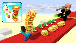 Minecraft Mobs : I WANT BURGER RUNNER CHALLENGE - Minecraft Animation