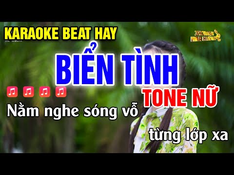 Karaoke Biển Tình | Tone Nữ | Dễ Hát (Karaoke Beat Vip) Huỳnh Anh