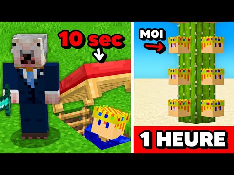 Cachette de 10 SECONDES vs 1 HEURE sur Minecraft !