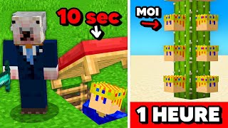Cachette de 10 SECONDES vs 1 HEURE sur Minecraft !