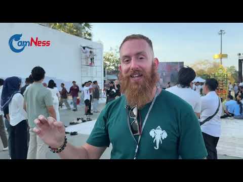 YouTube video thumbnail: Foreigner Joins Cambodian Artists to Paint the Pain of Border Aggression, Calling for Peace