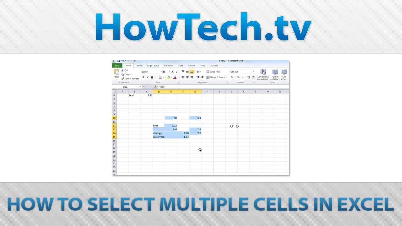 How to Select Multiple Cells in Excel