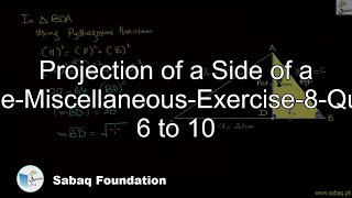 Projection of a Side of a Triangle-Miscellaneous-Exercise-8-Question 6-10
