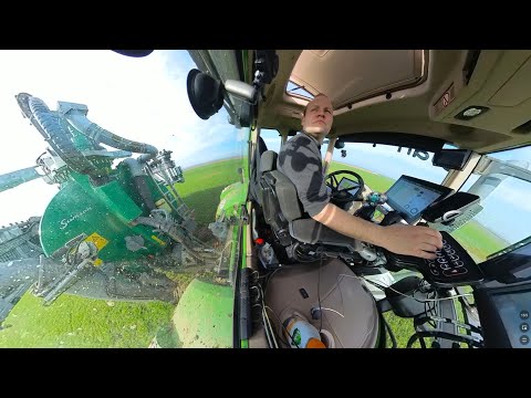 360 Grad - Gülle fahren - Traktor Fendt 942 - Driver's cabin interior view when driving slurry