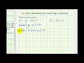 Factoring and Solving Quadratic Equations