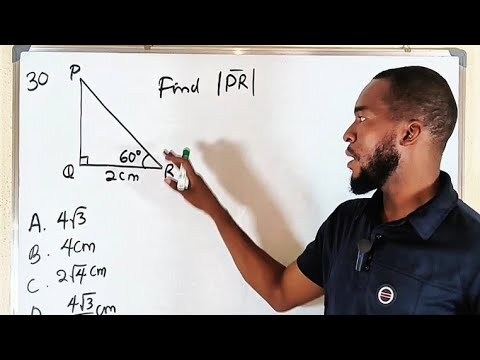 Question 30 | WAEC 2025 | Finding the hypotenuse of a right triangle using cosine ratio