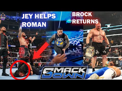 Jey Uso HELPS Roman reigns & jimmy! Brock next CHAMP| Jey joins Roman & Jimmy| SMACKDOWN 2024