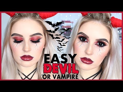 EASY Vampire OR Devil Makeup! ?? Simple 2in1 Halloween Tutorial