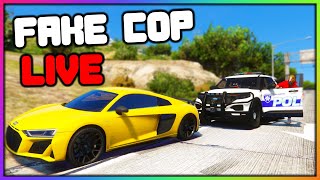 FAKE COP IN GTA 5 RP - LIVE