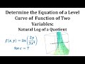 Understanding Level Curves and Logarithmic Functions