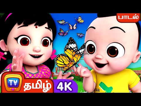 பட்டாம்பூச்சி பாடல் - Pattampoochi (Butterfly) – Tamil Rhymes in 4K for Kids and Babies - ChuChu TV