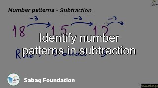 Identify number patterns in subtraction