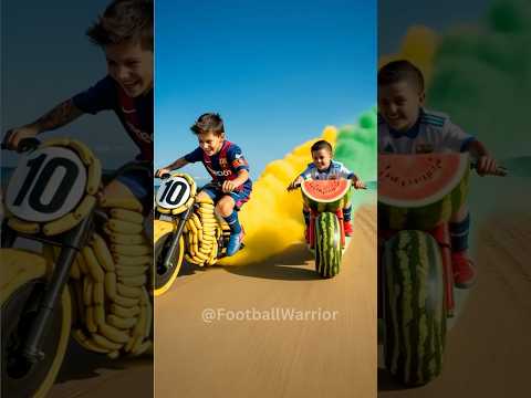 Ronaldo’s Son VS Messi’s Son, Fruit MotoGP Race, who will Win?