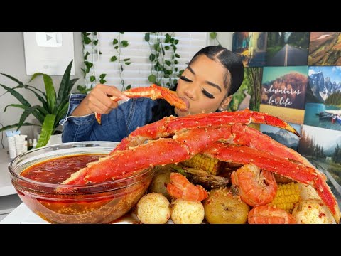 KING CRAB SEAFOOD BOIL | MUKBANG | DESHELLED SEAFOOD BOIL