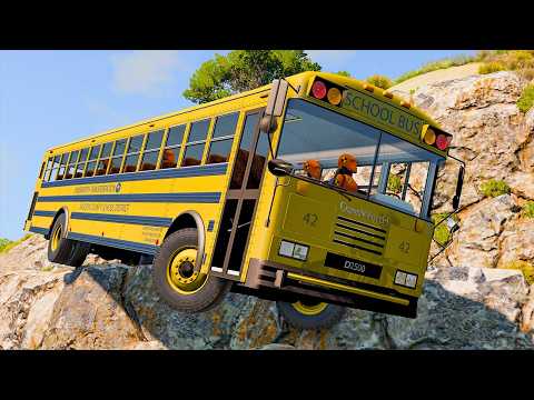 Cliff Road Fail – BeamNG drive Ultra Realistic Wreck